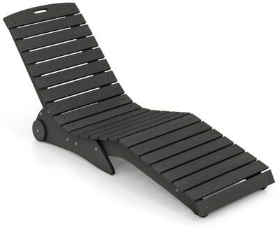 Costway In-Pool Lounge Chair with Weighted Anti-Floating Design 450 LBS for Baja Shelf-Dark Gray