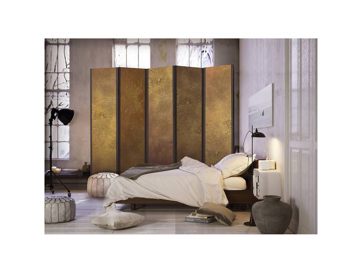 Paravent Golden Temptation Polaire Doré/Marron 225 x 172cm 5 éléments