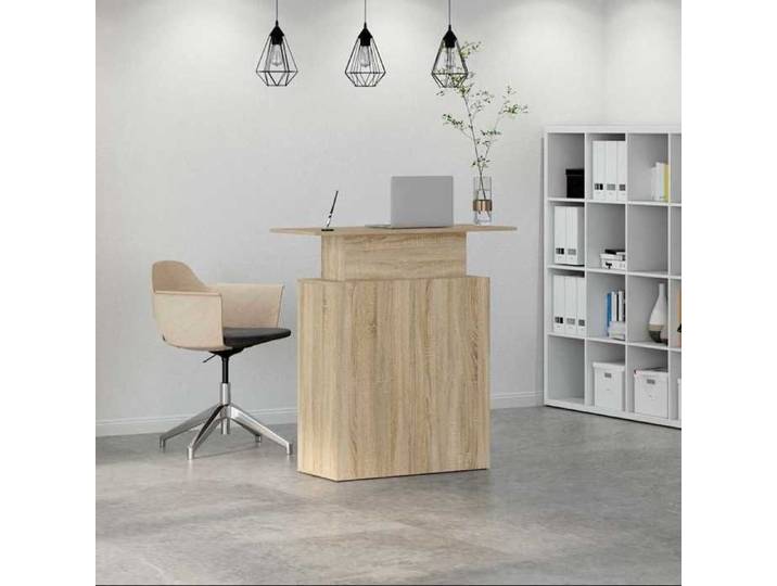 Bureau réception chêne sonoma 100x40x104 cm bois ingénierie bureau accueil design scandinave