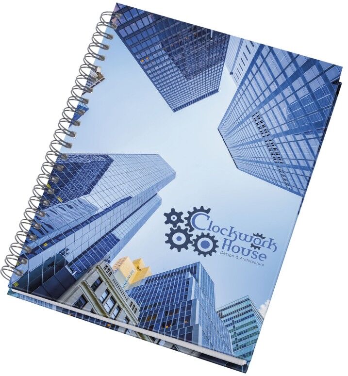 Carnet A5 à spirales et couverture rigide personnalisable blanc