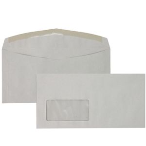 ÖKI Briefumschläge Recycling grau, C6/5, mit Fenster, nassklebend, 80g/m², 25 Stück