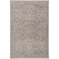 benuta Pop Flachgewebeteppich Tosca Grau 155x235 cm - Vintage-Stil Teppich im Used-Look