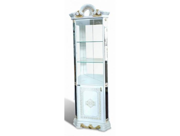 Xlmoebel Vitrine Luxus Glas Schrank Modernes Möbel Regal im klassischen Stil (1-St., Vitrine Weiß-Golb) Made in Europa