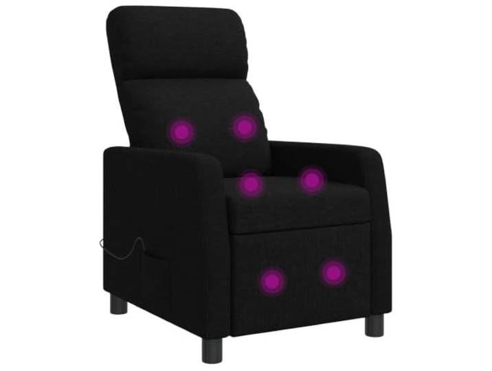 Massage Relaxsessel Schwarz Stoff 66 x 95 x 100 cm Verstellbare Liegeposition 115°-160°, Polyester-Bezug, Metall-Holzwerkstoff-Rahmen, flache Armlehnen, pflegeleicht
