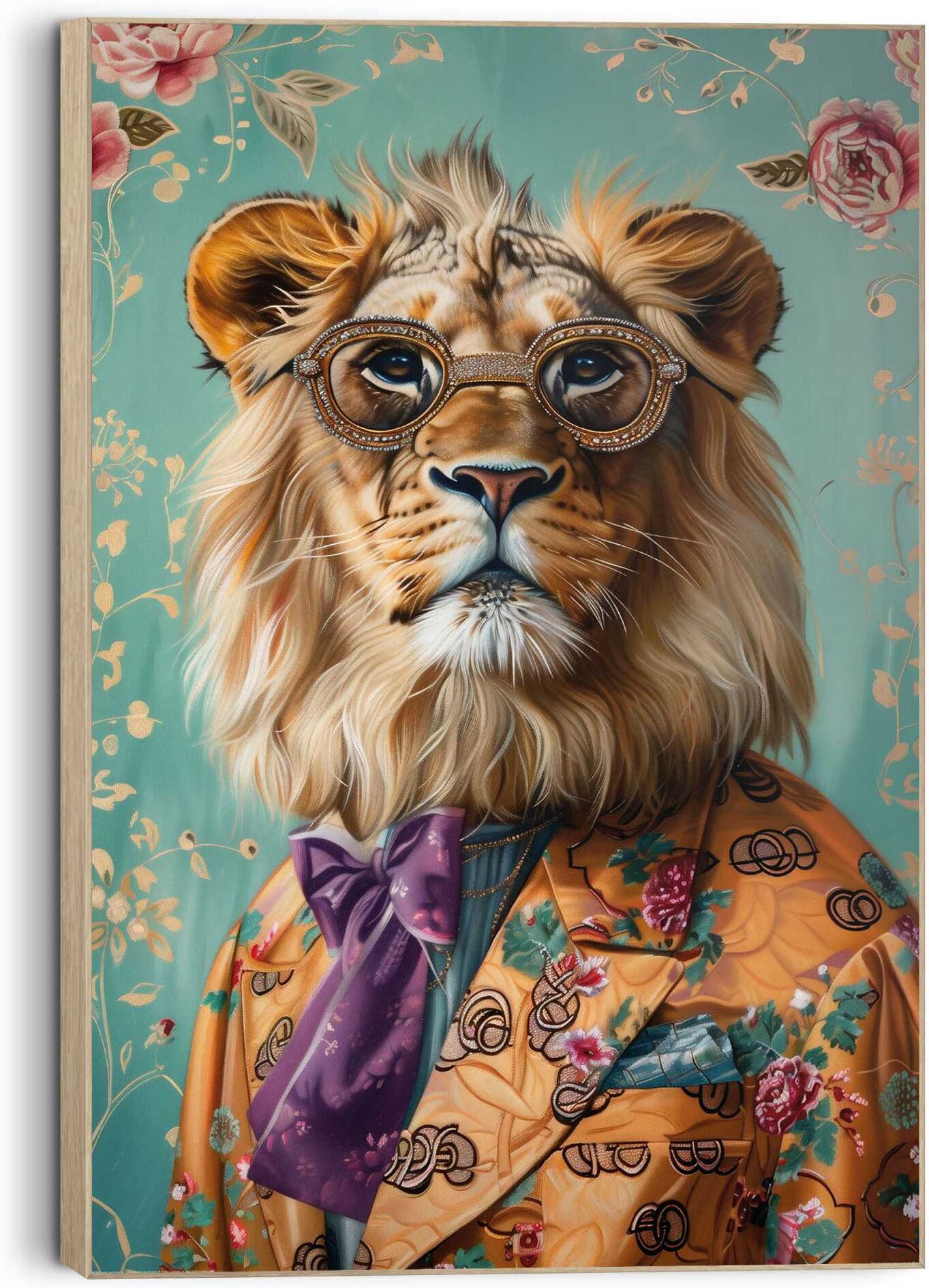 Reinders! Wandbild REINDERS "Dandy Lion Portrait", bunt (farbe bild(er): mehrfarbig), B:90cm H:60cm T:3cm, Bilder, Wandbild, Wohnzimmer - Kostüm - Mehrfarbig - MDF - Tiere - 90x60 cm farbe bild(er): mehrfarbig B/H/T: 90cm x 60cm x 3cm