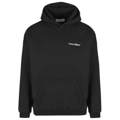 Kapuzenpullover ANOTHER COTTON LAB "Another Cotton Lab Support Your Mental Oversized Hoodie", Herren, Gr. M, schwarz, 60% Baumwolle, 40% Polyester, bedruckt, Rundhals, Pullover Kapuzenpullover