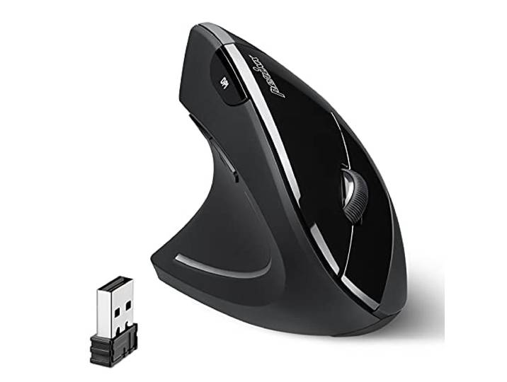 Perixx PERIMICE-713 Ergonomische linkshandige muis - verticaal ontwerp - 2,4GHz - 800/1200/1600 DPI