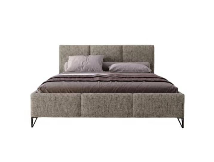 Chilly. Möbel Design Bett Modero - Polsterbett mit Bettkasten, Lattenrost und Kopfteil - 140x200 cm - Metallrahmen - Neve Dunkelbeige