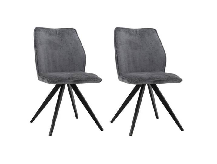 Lot 2 chaises en velours gris
