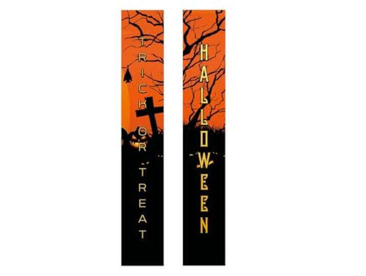 Europalms Halloween Banner, Geisterhaus 2er-Set, 30x180cm - Halloweendecoratie