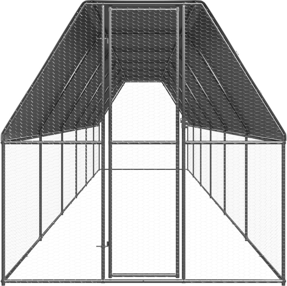 vidaXL Outdoor-Hühnerkäfig 2x12x2 m Verzinkter Stahl