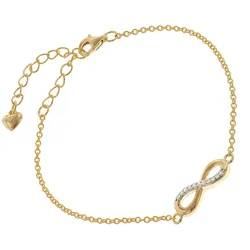 trendor 28443 Damen-Armband Unendlichkeit 925 Silber Vergoldet