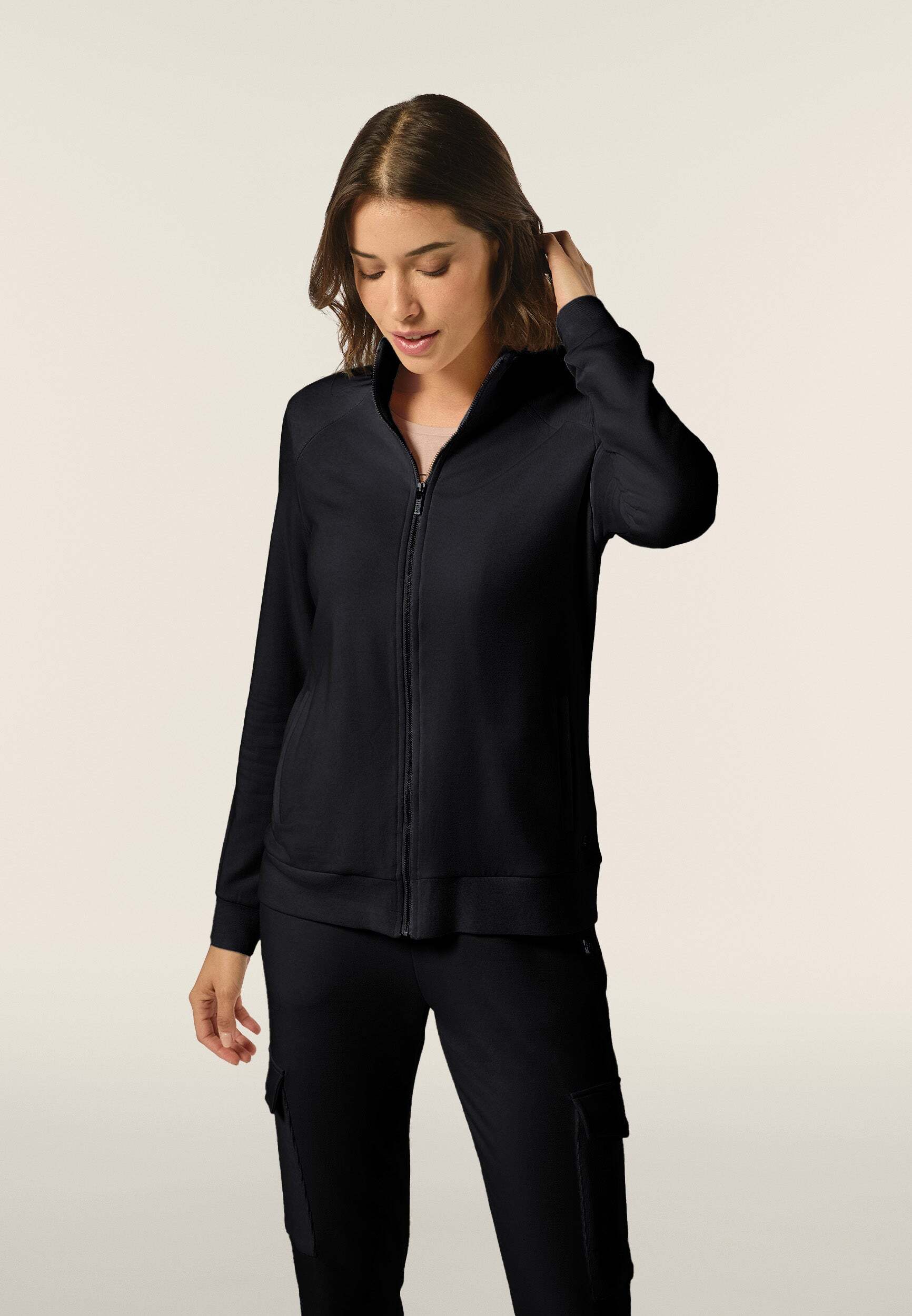 Sweatshirt FREDDY "Pullover F4WSLS6", Damen, Gr. XS, schwarz, Obermaterial: 95% Viskose CV. 5% Elasthan EL., Sweatshirts Sweatshirt schwarz XS
