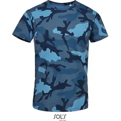 SOLS Herren Camouflage T-Shirt 01188 blue camo L