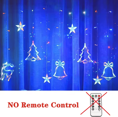 Inspire Curations Moon And Star Christmas Curtain Lights multicolor 1