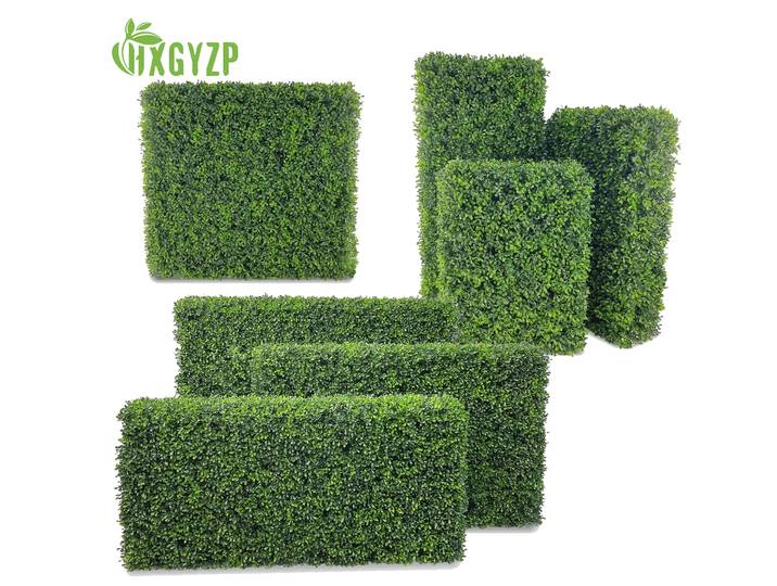 Grande plantes artificielles de 96cm, topiaire en buis, herbe rectangulaire, décoration murale pour la maison, fausse plante, feuilles vertes, arrière-plan intérieur et extérieur