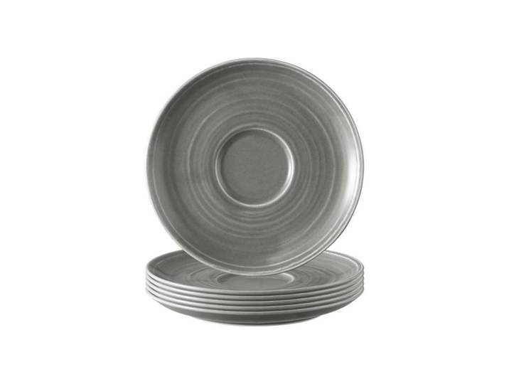 Seltmann Weiden Kombi-Untertassen Terra Perlgrau ø 16,1 cm 6er Set, Grau, Keramik, Rund, Geschirr, Tassen, Untertassen