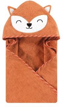 Hudson Baby Infant Boy Cotton Animal Face Hooded Towel, Orange Fox, One Size - Orange Fox - One Size