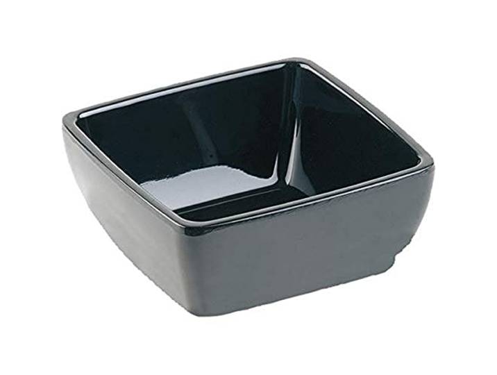 APS GF137 Melamine vierkante kom, 19 cm artikellengte, puur zwart