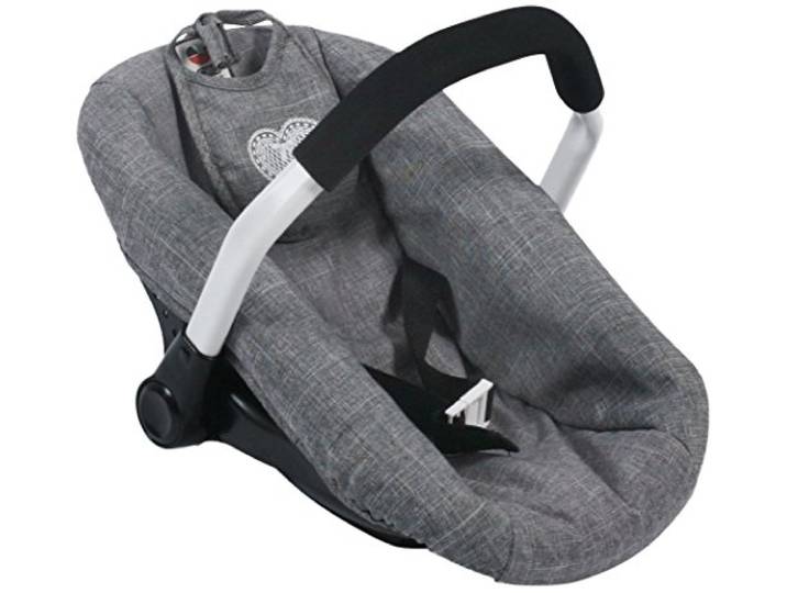Bayer Chic 2000 708 76 Autostoel voor Baby-Poppen, Jeans grijs, 50 cm