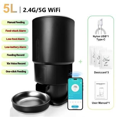 Inspired Living SmartView 5L Automatic Cat Feeder With HD Camera & WiFi App Control 5g Wifi App