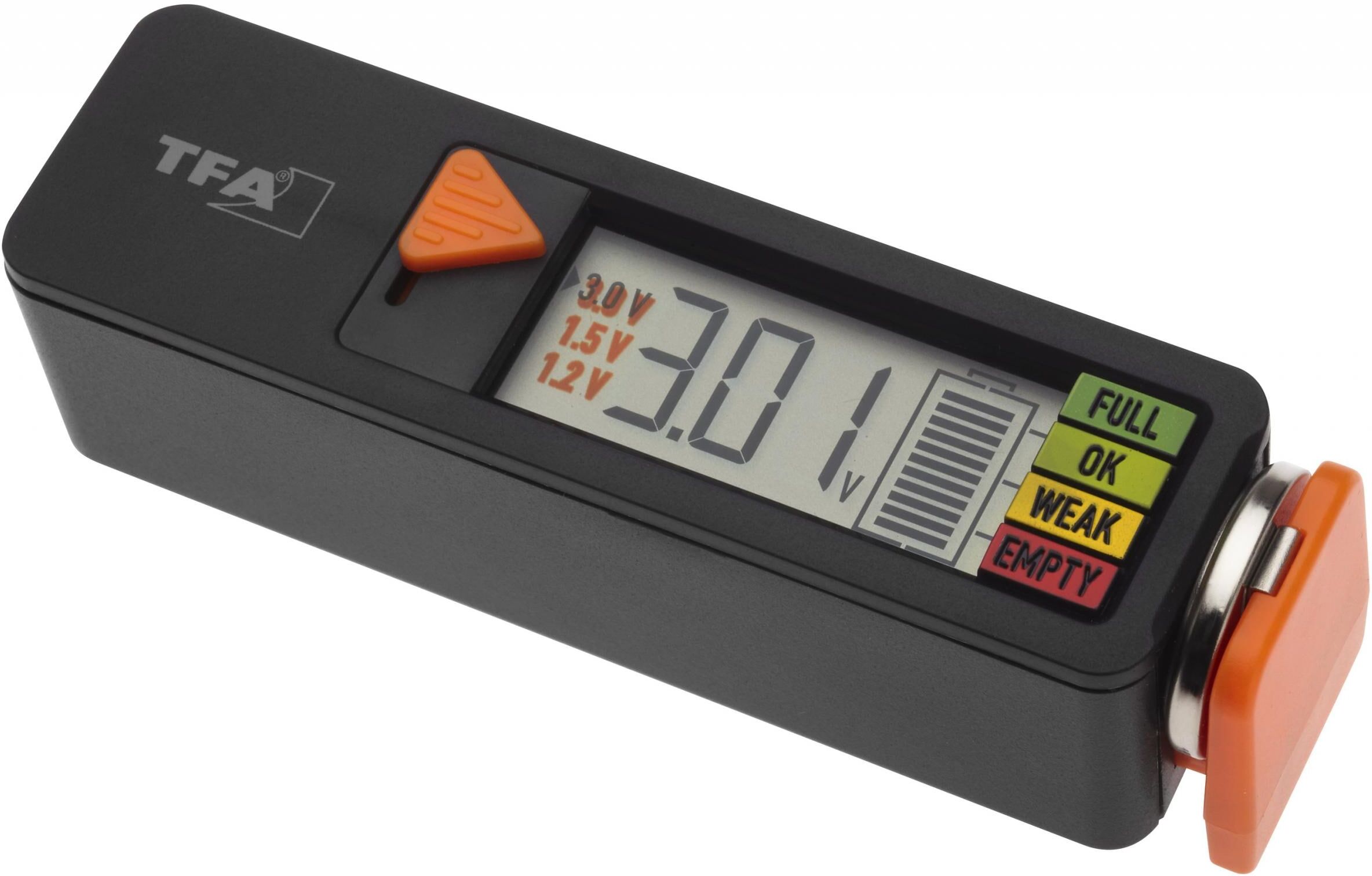 Spannungsprüfer TFA DOSTMANN "Batterietester Battery", schwarz, Kunststoff, Spannungsprüfer, Spannungsprüfer schwarz Einheitsgröße