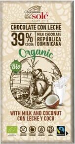 Chocolates Solé Chocolate Com Leite 39% E Coco Bio 100g