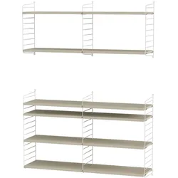 Set aus zwei Wandregalen Weiß Esche