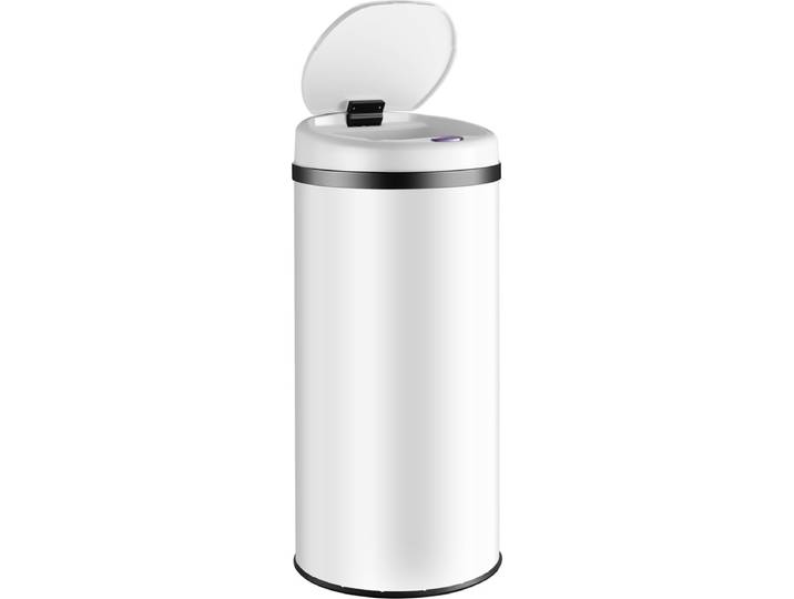 Monzana Prullenbak - Automatisch Rond 40L 30x69cm Display Sensor - Wit