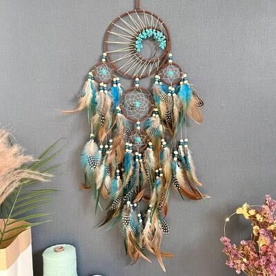 Inspired Finds Tree Of Life Dream Catcher Wind Chime Dream Catcher Wall Decor With Natural Stones & Boho Hanging Ornament amethyst Purple Dream Catcher