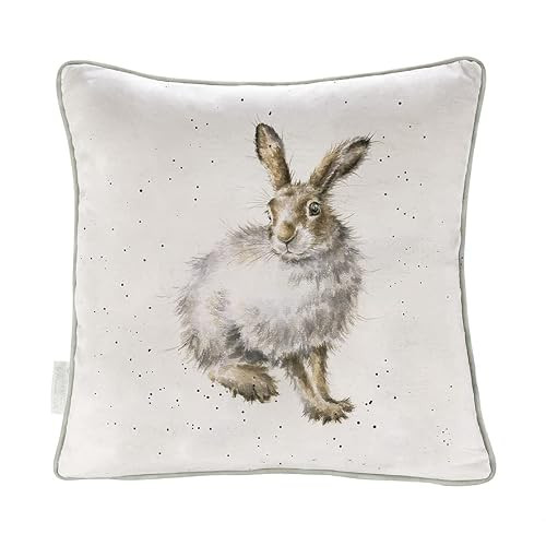 Wrendale Designs Kussen Winter Hare met veren
