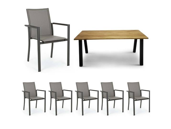 CLEMENTO/Bizzotto Dumfries/Konor Gartenmöbel-Set 7tlg
