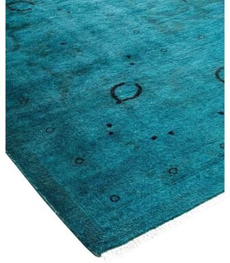 Overton "Vibrance, One-of-a-Kind Hand-Knotted Area Rug - Blue, 9' 2"" x 11' 10"" - 9' 2"" x 11' 10"""
