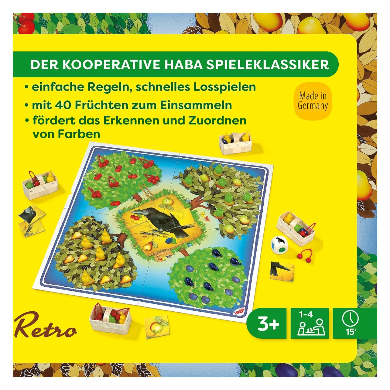 Haba Retro Obstgarten (Deutsch, Englisch, Französisch, Italienisch, 1 - 4 Spieler) (2015017001)