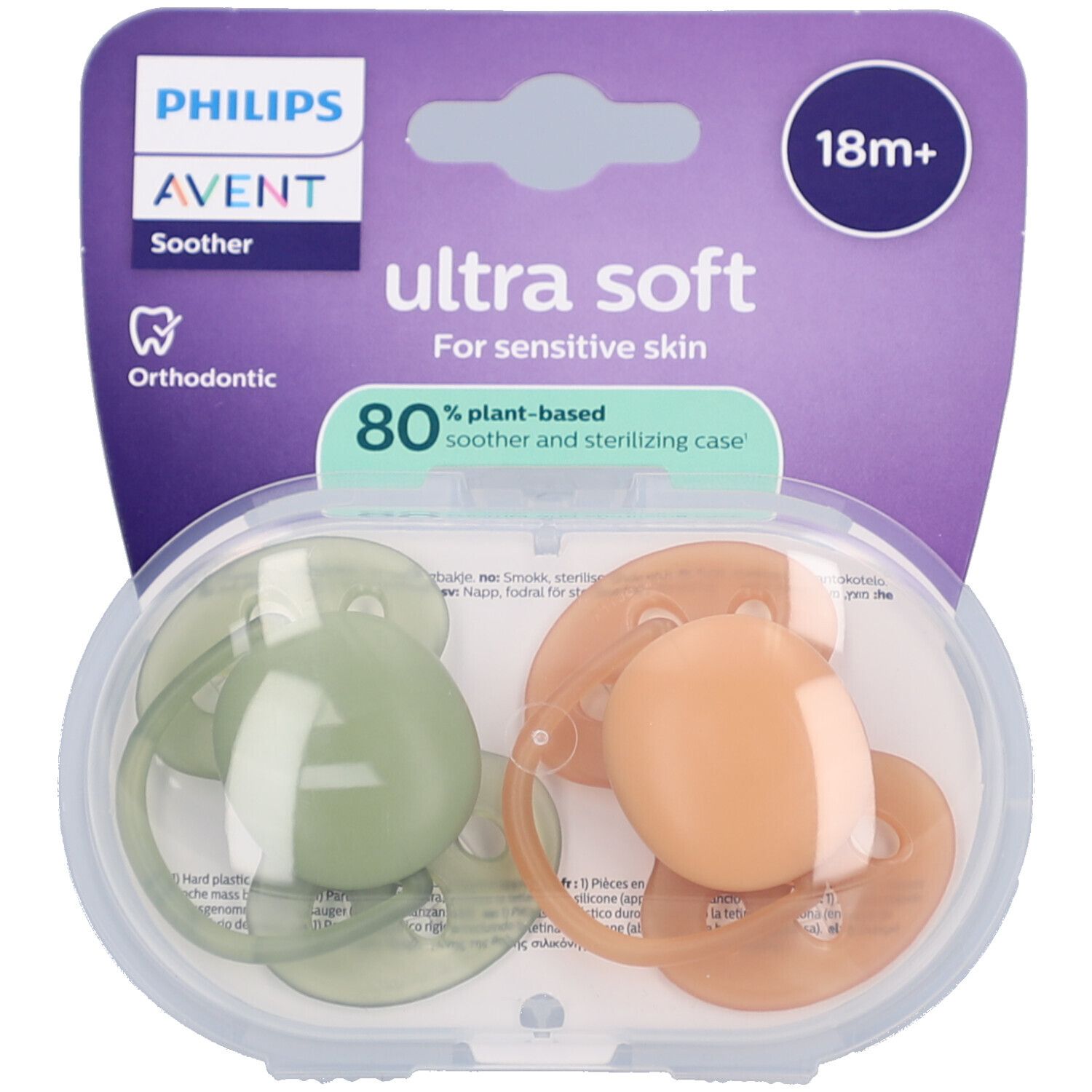 Philips Avent Fopspeen +18m Soft terracotta/kaki 2st 2 St Schnuller