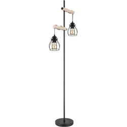 Globo, Stehlampe, Mina E27 Stehleuchte 2-fach Schwarz Matt, Metall Ø12,5cm 153260S (E27)