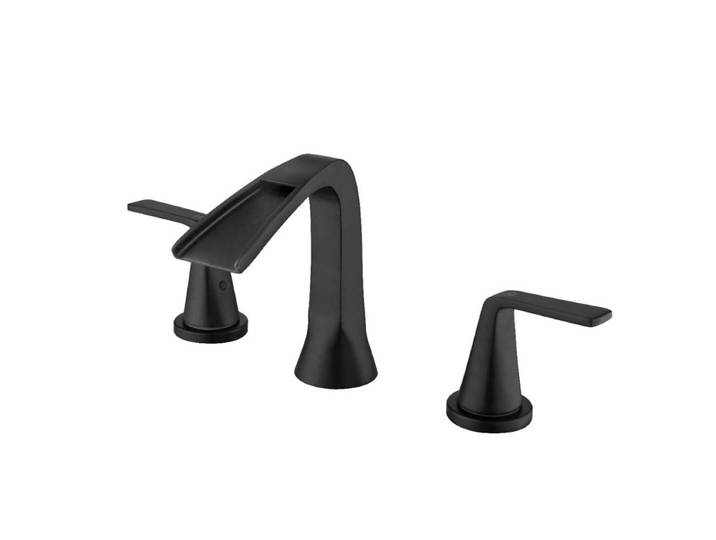Robinet de Cascade Noir Sans Plomb HOBasin en Acier Inoxydable, Louisiane, pour Touriste, Baignoire, Centre Commercial, Ensemble de 3 Trous, 304