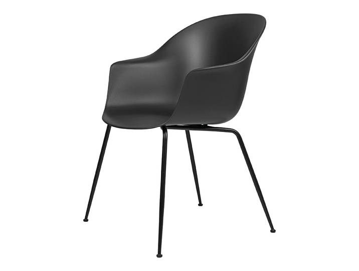 GUBI chaise avec accoudoirs BAT DINING CHAIR avec la base noir (Black - polypropylène et acier)