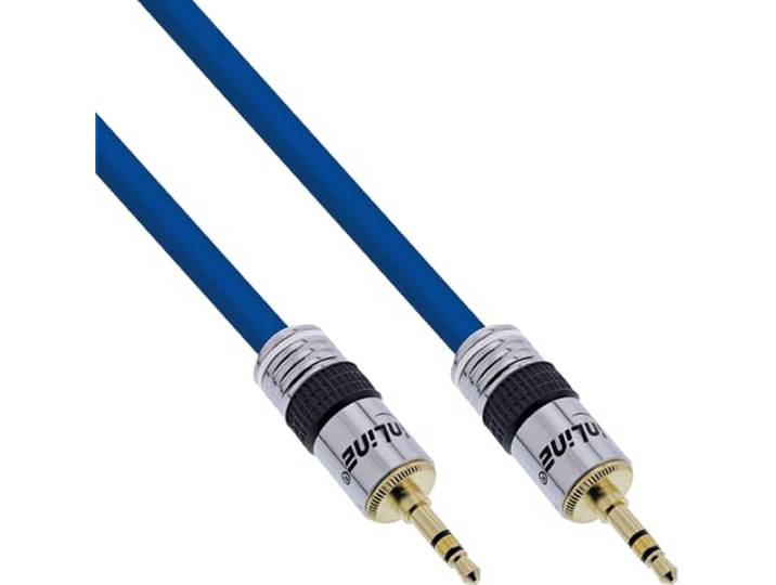 Inline-jack-kabel, 3, 5mm, stekker/7m goud