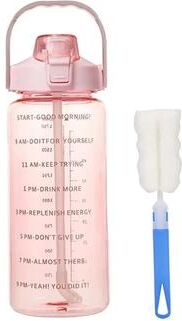 Inspired Living HydraMax 2L Portable Straw Sports Water Bottle pink 2pcs
