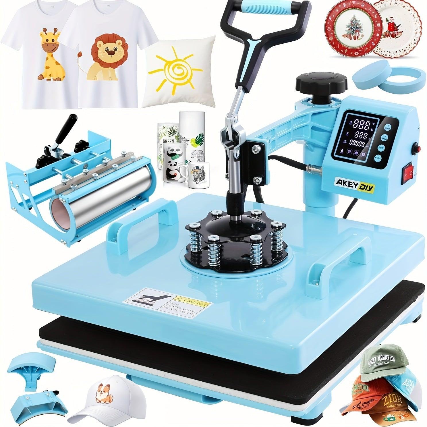 Selius 8-in-1 professionele hittepers machine voor shirts en bekers met zwenkbare arm