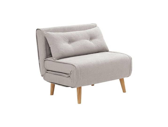 Fauteuil convertible en tissu beige VALERIO