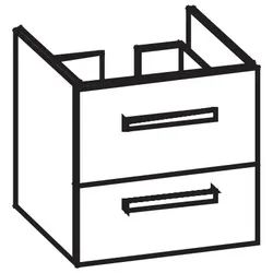 Artiqua 414 Waschtischunterschrank für Metric Art 519511,Sangallo Grau quer, 414-WU2L-V156-7152-432 414-WU2L-V156-7152-432