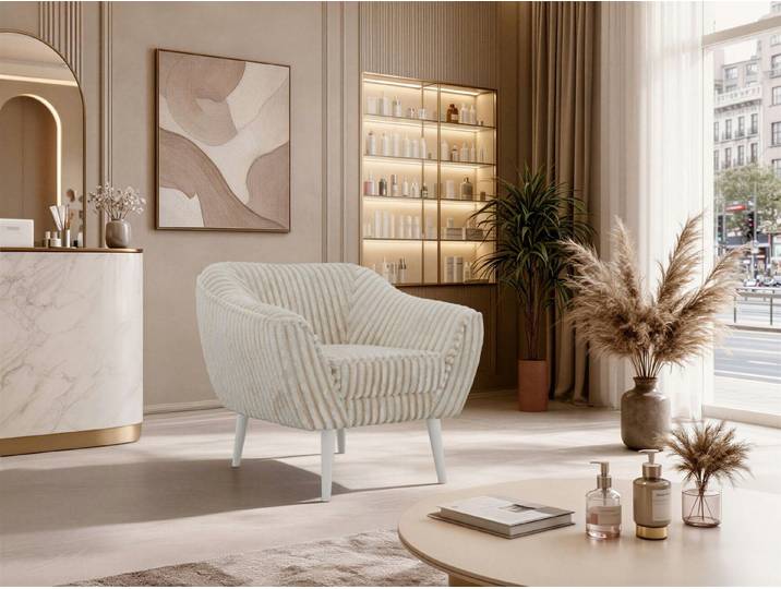 MKS MÖBEL Sofa PIRS, 1-Sitzer, Design mit Steppung, Wellenfederung, Scandi-Design, Füße wählbar