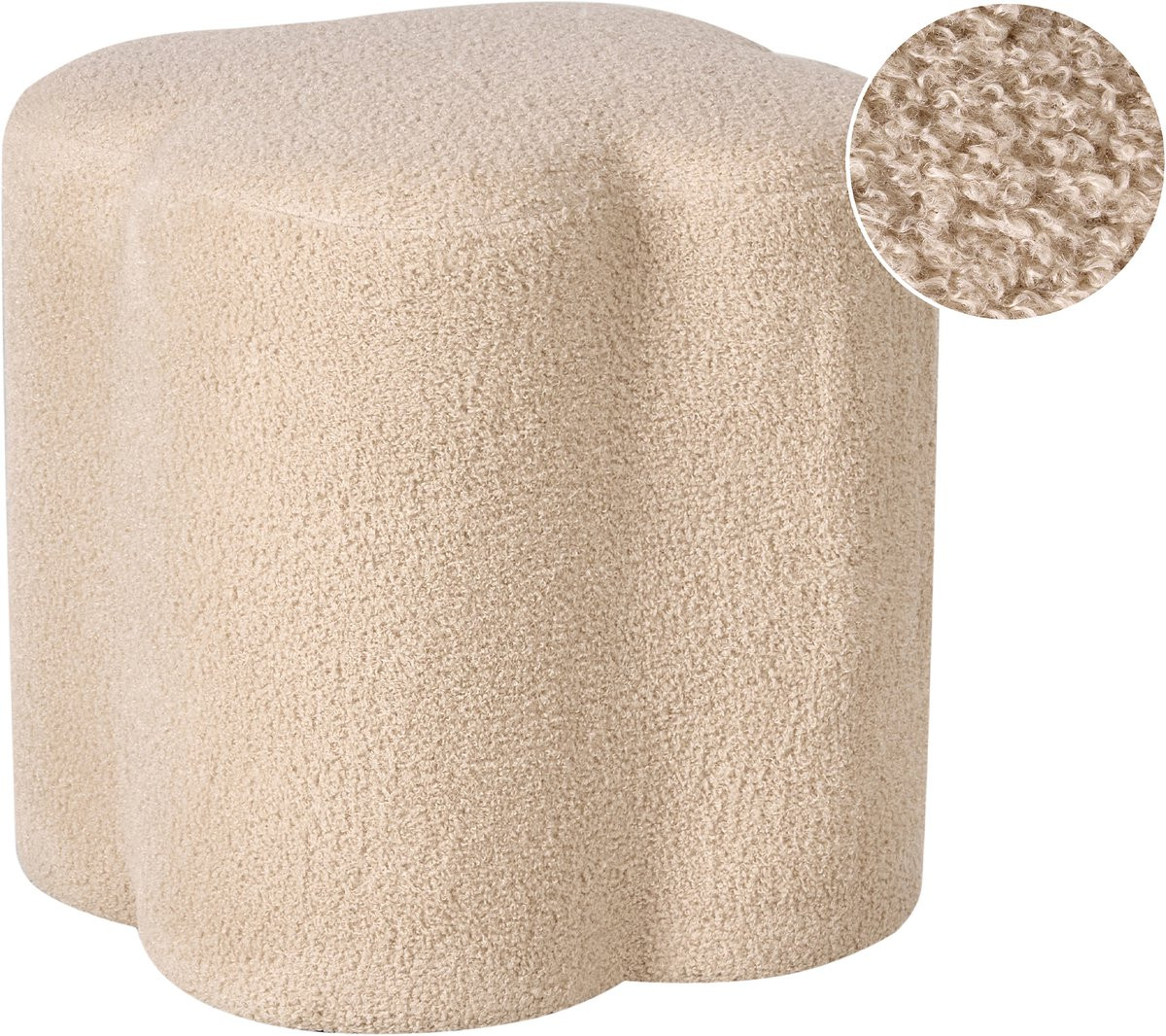 Beliani Poef MANCOS - Beige - Bouclé
