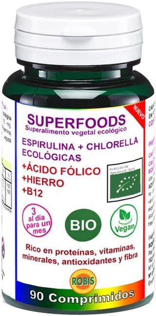 Robis Superfoods Espirulina + Chlorella Bio 90 Tabs