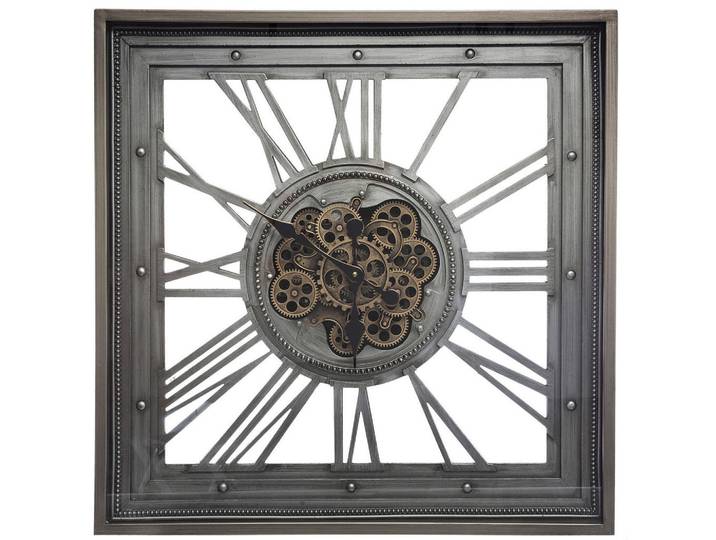 Atmosphera Createur d´interieur Wanduhr Metall Meca 80/11/80 cm, Grau, 11x80x80 cm, Dekoration, Uhren, Wanduhren