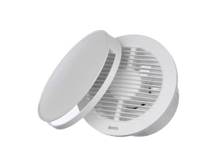 EUROPLAST Ø 150 mm stille badkamerventilator, wandventilator, afvoerventilator, plafondventilator met kogellagers, kunststof, wit
