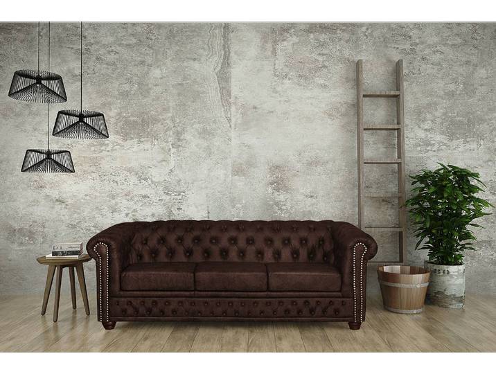 Salon 3-2-1 Imitation cuir Marron/Marron bison Cuir synthétique Industriel