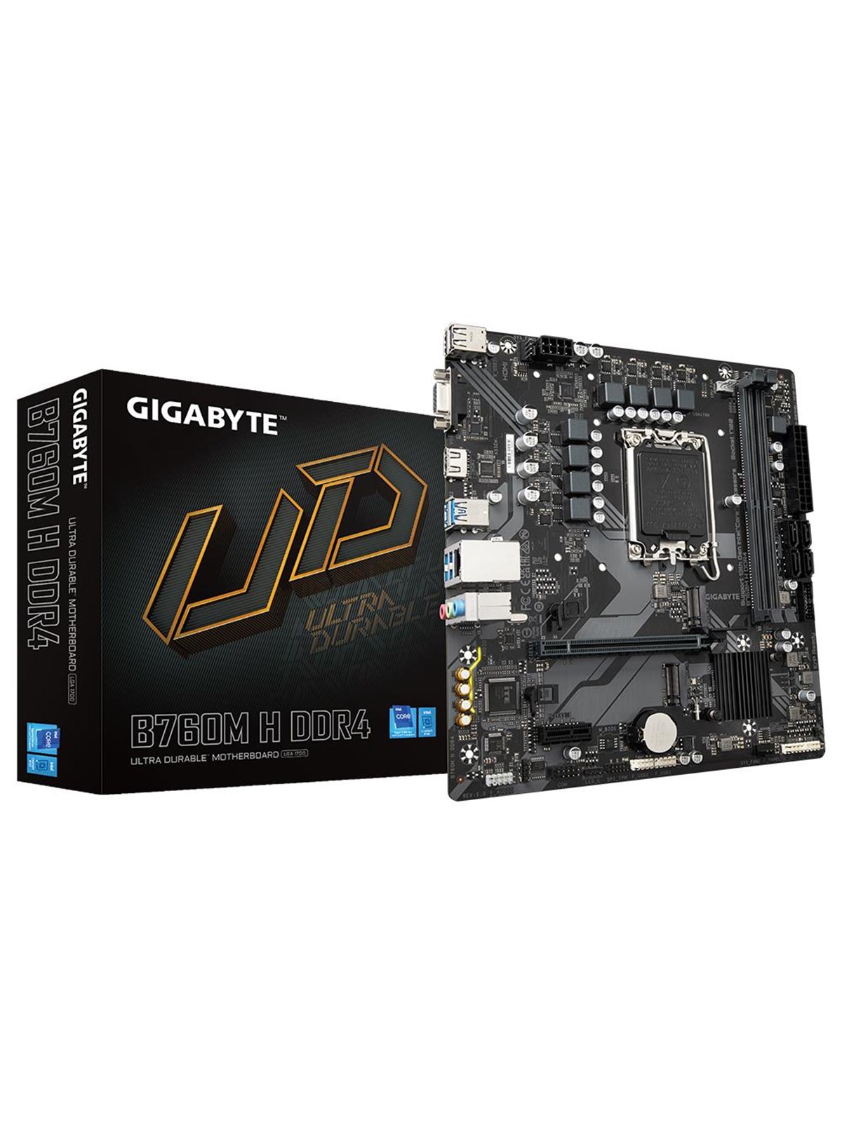 GIGABYTE B760M H DDR4 Mainboard - Intel B760 - Intel LGA1700 - DDR4 RAM - Micro-ATX